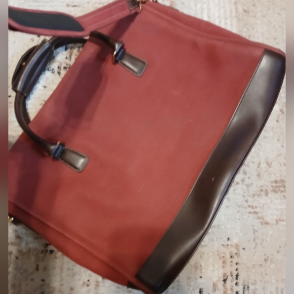 Vintage Diane VonFurstenberg Canvas & Leather Flap Opening Briefcase - Picture 9 of 13